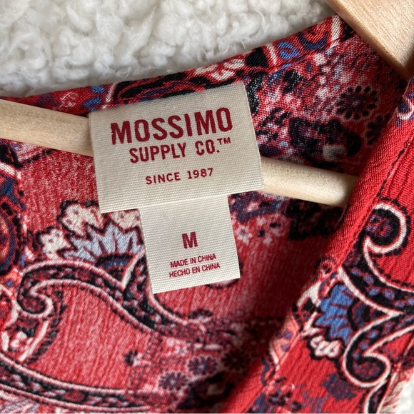 Mossimo Supply Co Women's paisley print cold shoulder ruffle blouse, Sz M - Picture 9 of 16